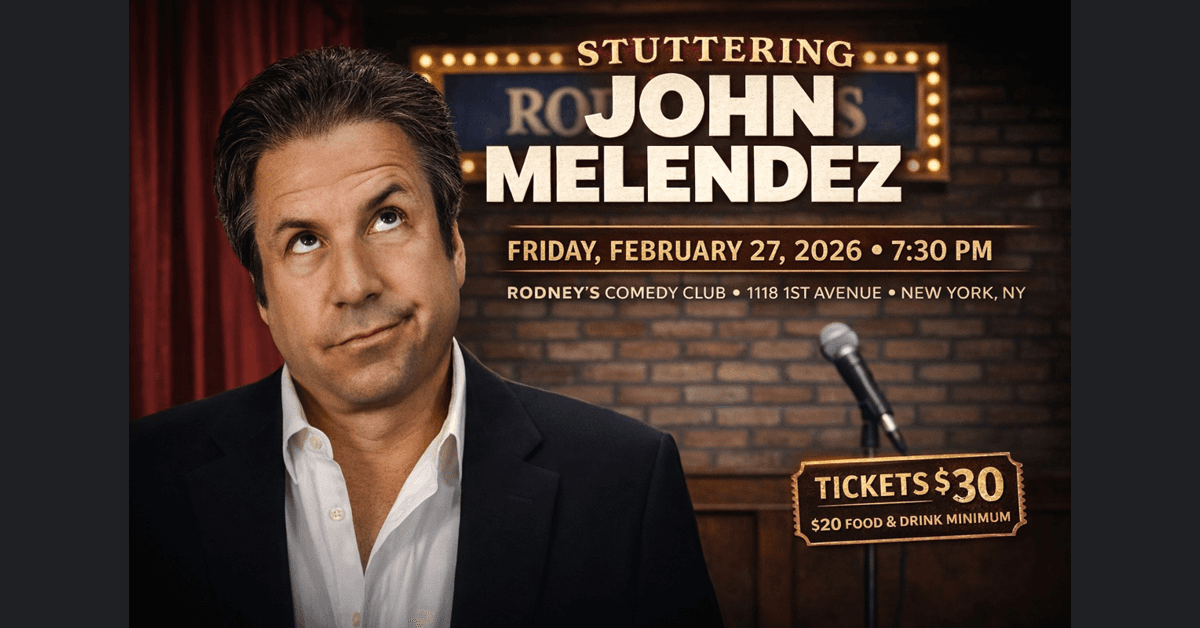 Stuttering John Melendez to Headline at Rodney’s New York Comedy Club